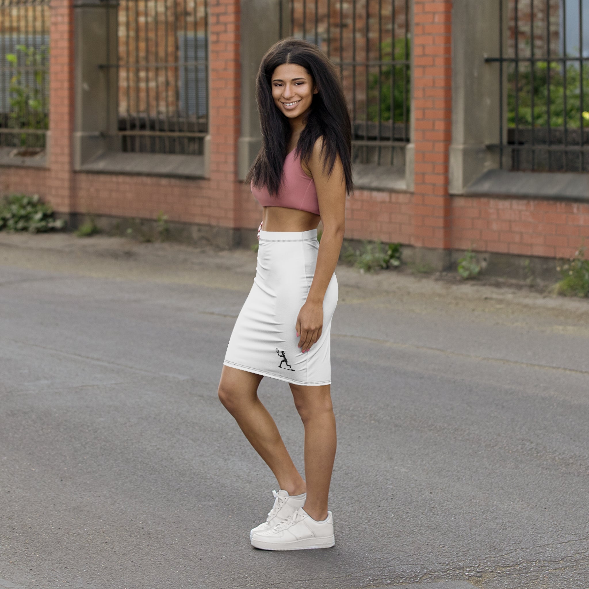 Tennis Player Pencil Skirt Women's Mid‑Waist Athletic Chic