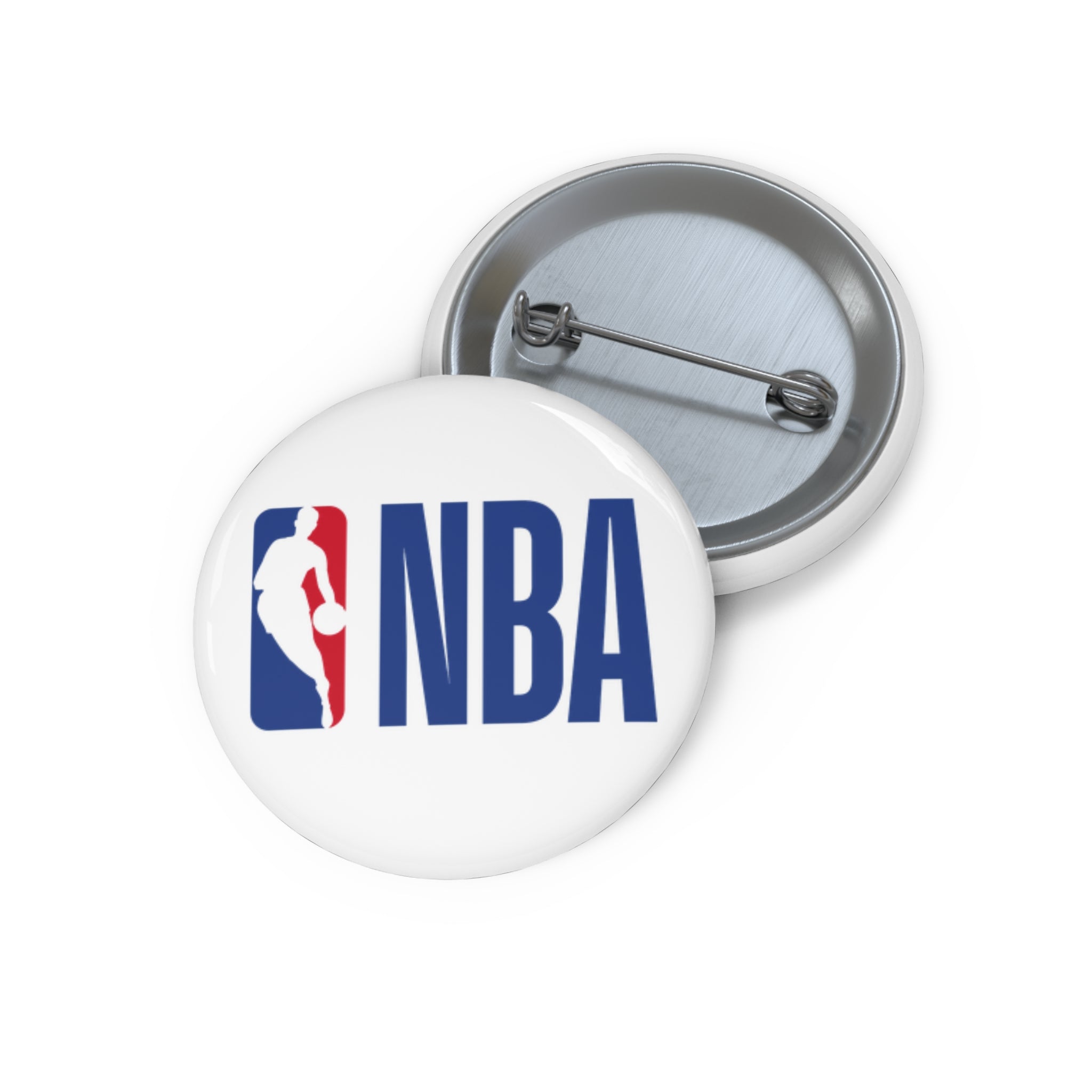 NBA Logo Pin Button Custom Sports Fan Badge