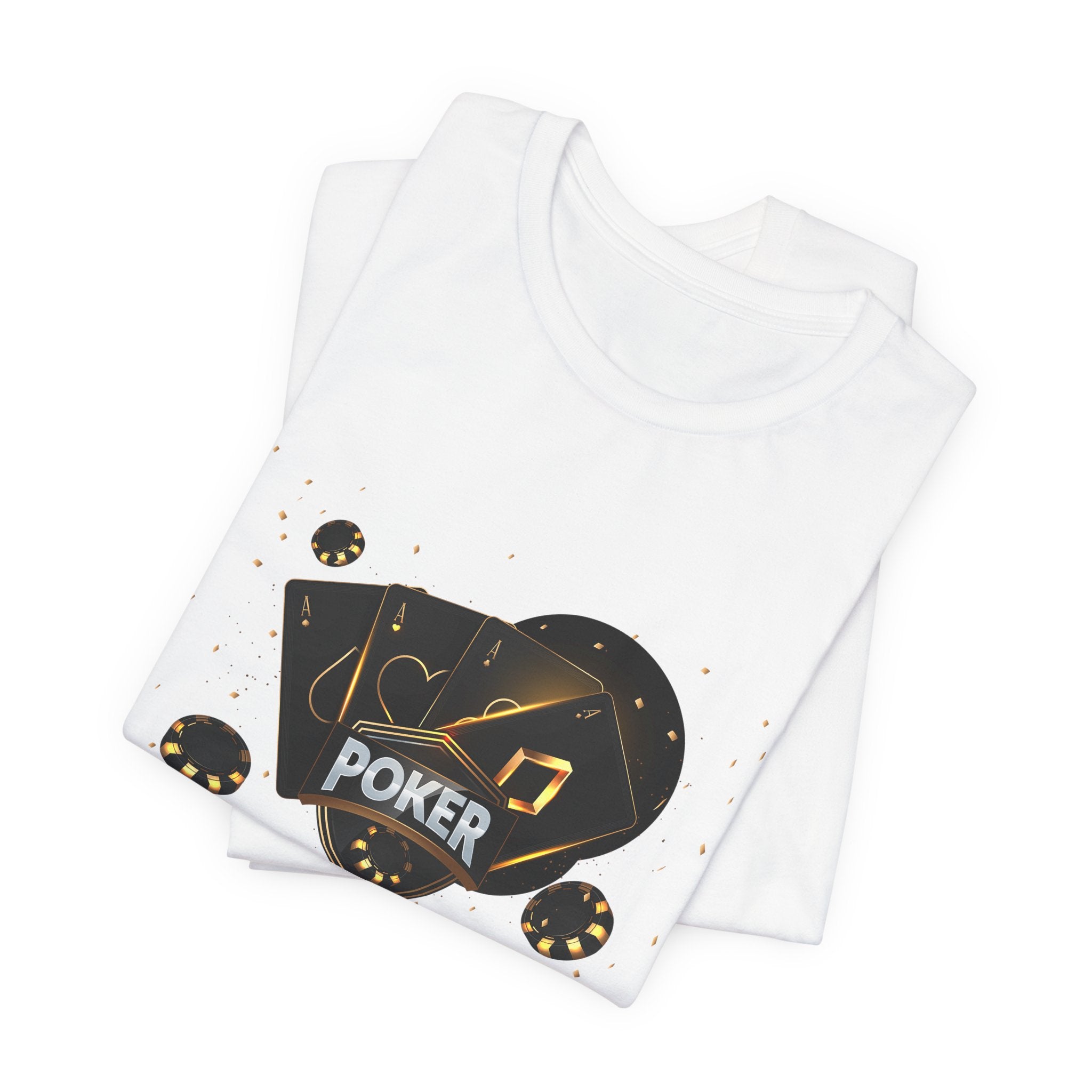 Black Poker Cards Heart design T-Shirt | Poker Chips Dice Tee