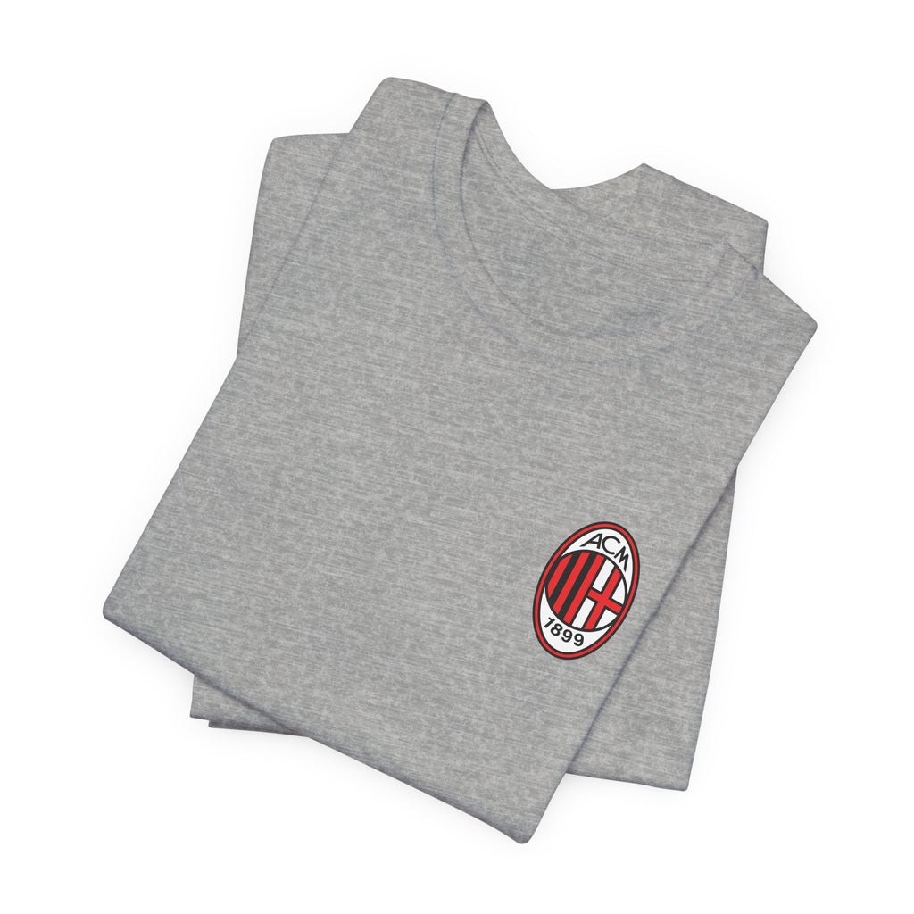 AC Milan Crest T-Shirt Minimal Soccer Tee with 'AC Milan' Back Print