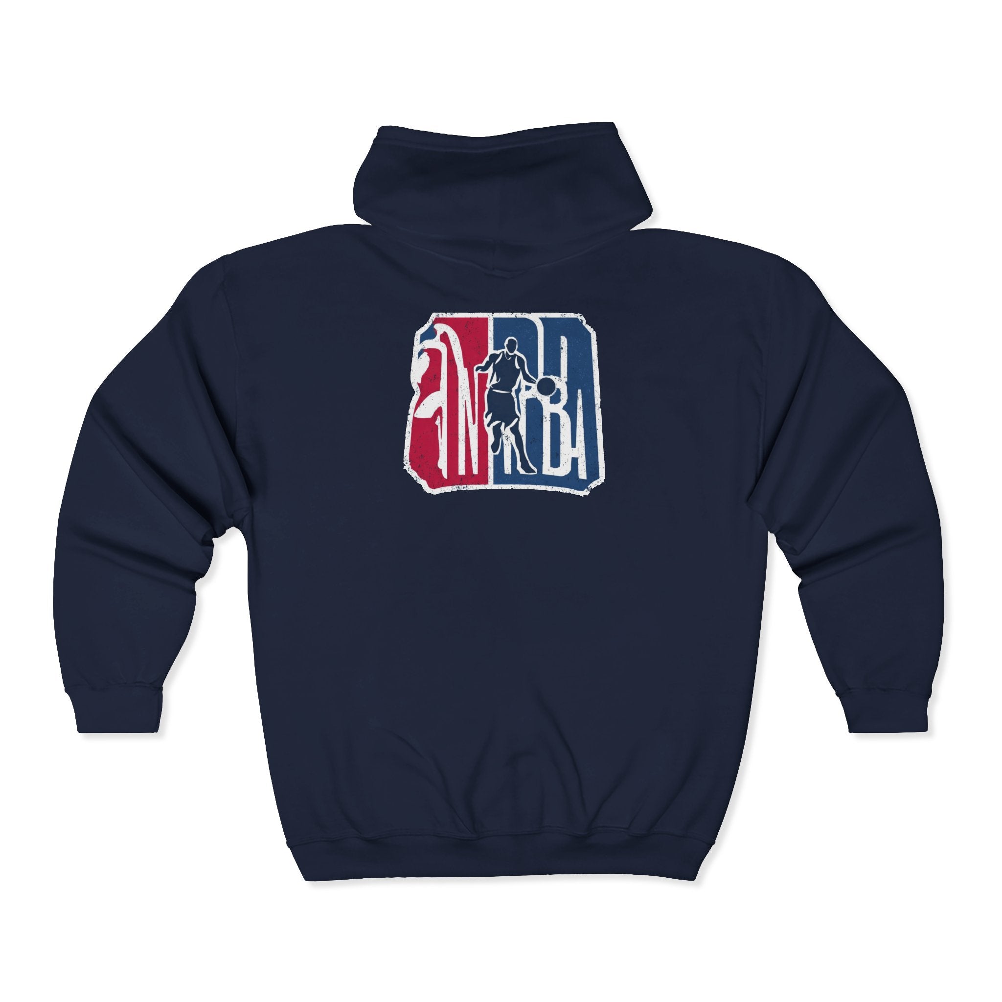 Distressed NBA Logo Hoodie | Full Zip Hooded Sweatshirt