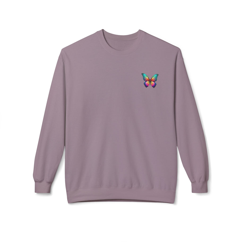 Rainbow Butterfly Sweatshirt | Colorful Monarch Wing Graphic