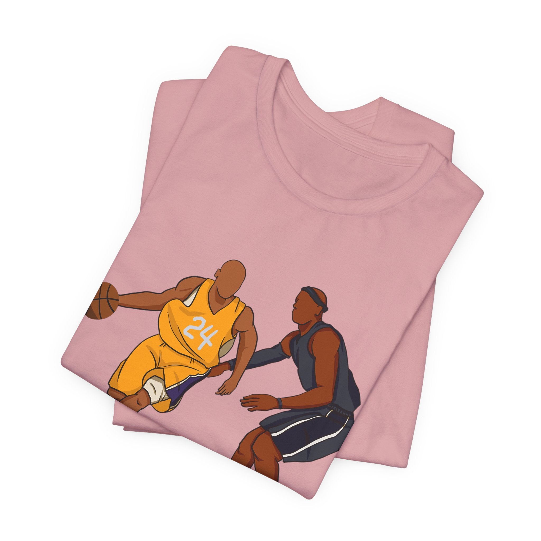 Basketball Players Tee Dribble Defender Court Illustration