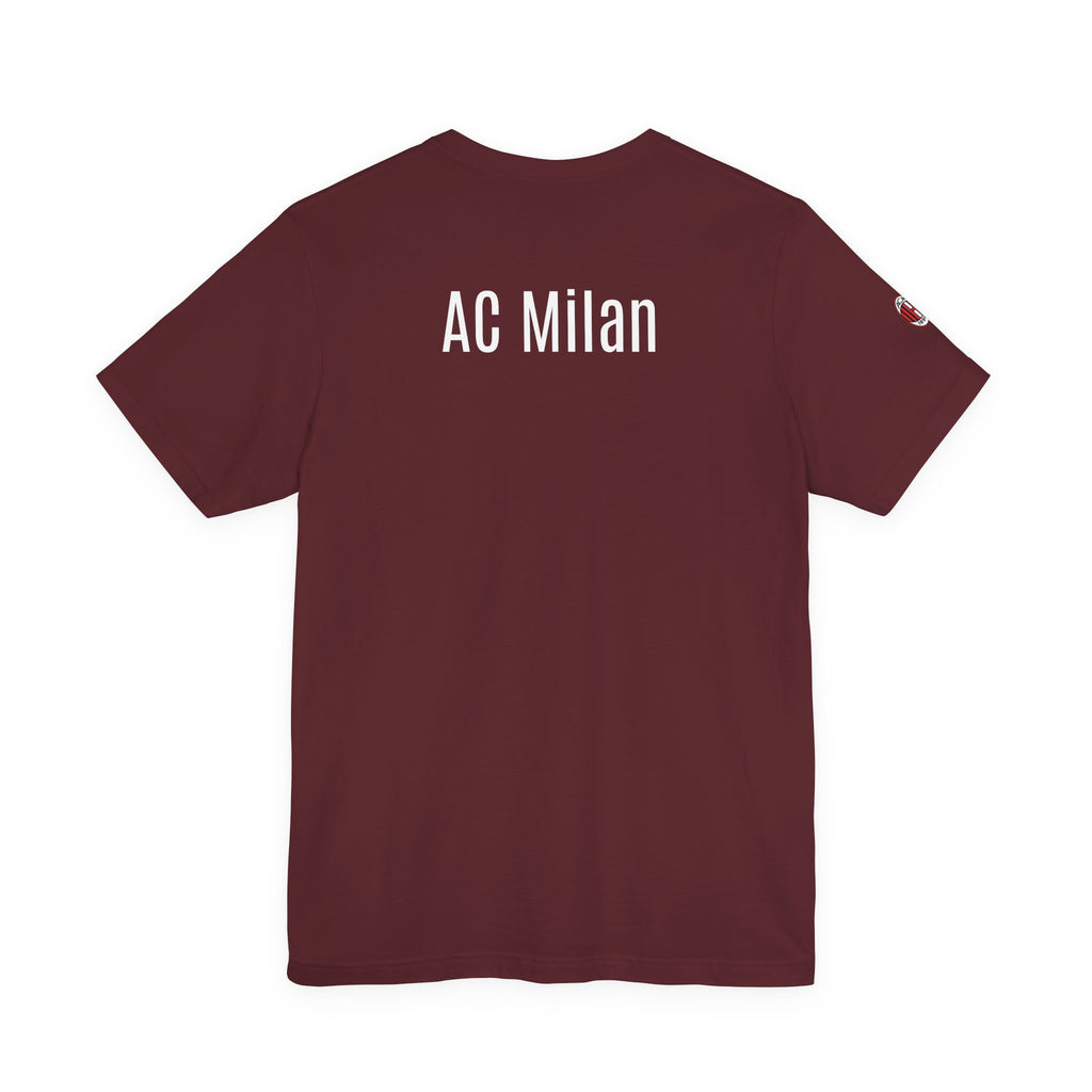 AC Milan Crest T-Shirt Minimal Soccer Tee with 'AC Milan' Back Print