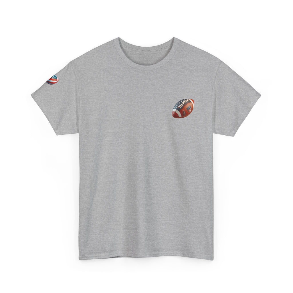 Skull Helmet Football Tee — Grunge Athletic Graphic T‑Shirt