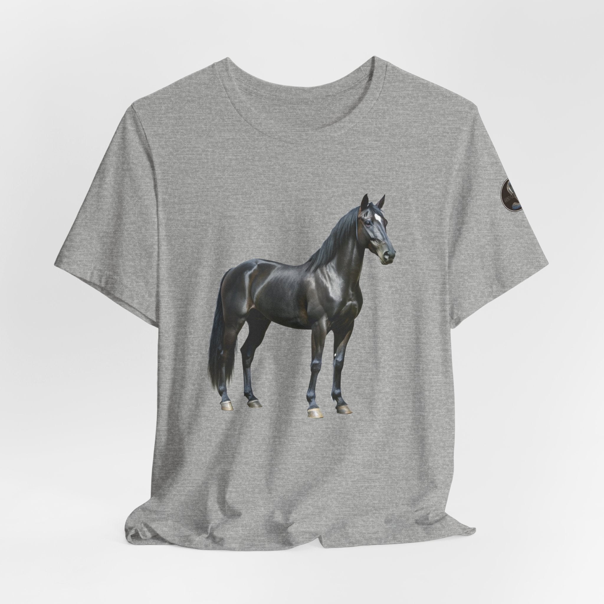Black Mustang Horse and Classic Mustang Car Tee | Vintage Muscle Car Shirt