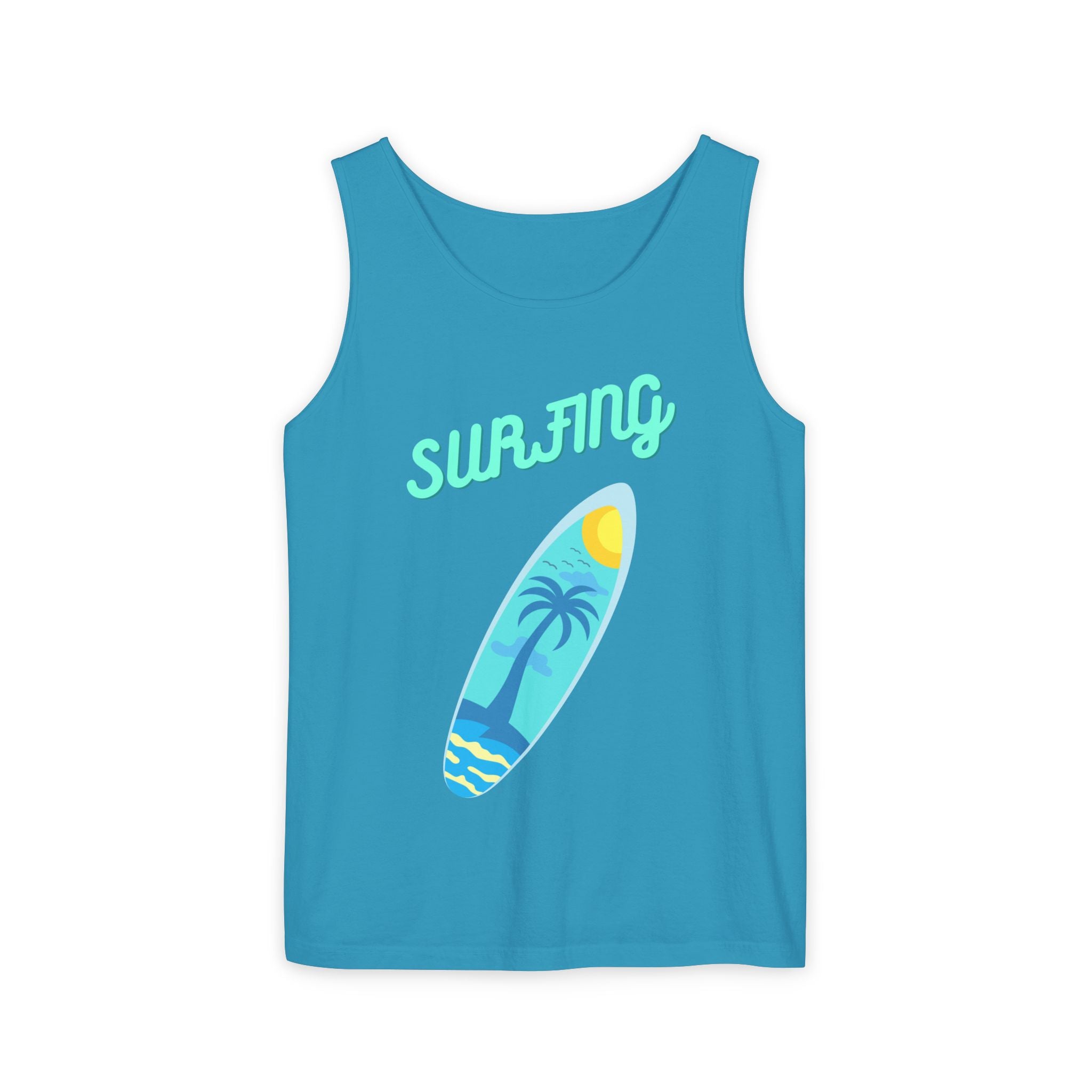 Surfing Graphic Tank Top Tropical Surfboard Beach Vibes