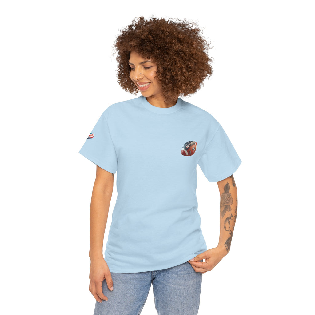 Skull Helmet Football Tee — Grunge Athletic Graphic T‑Shirt