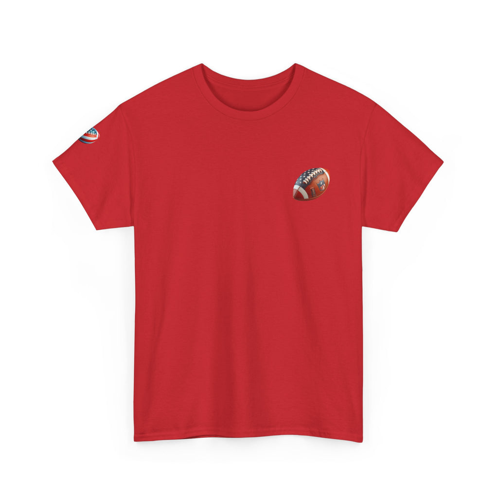Skull Helmet Football Tee — Grunge Athletic Graphic T‑Shirt