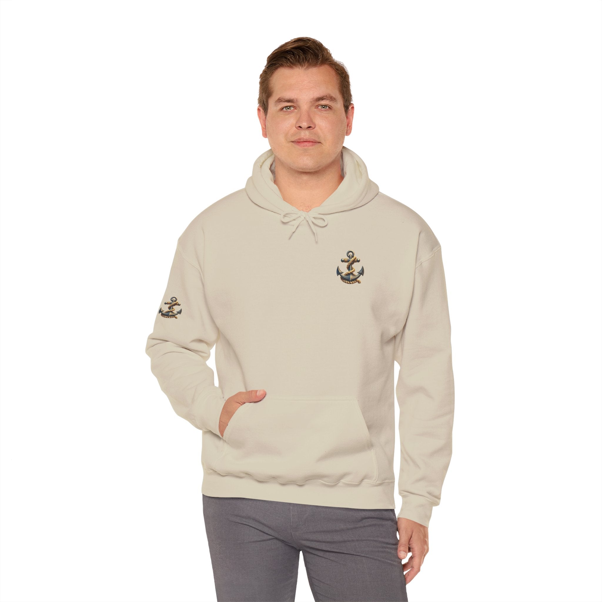 Pirate Skull Anchor Hoodie  Nautical Skull & Crossbones Pullover