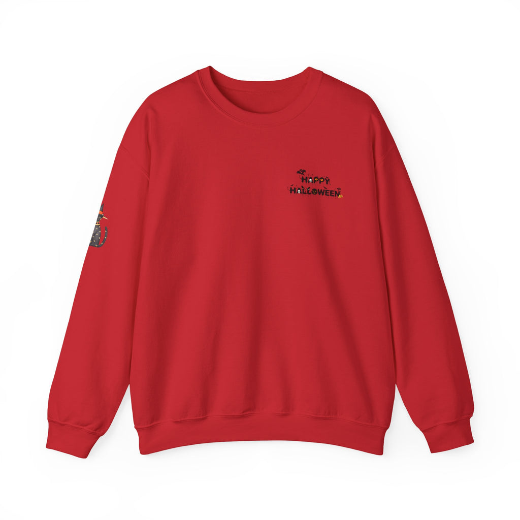 Halloween Candy Crewneck Sweatshirt — 'Happy Halloween' Jack-o'-Lantern & Candy Design