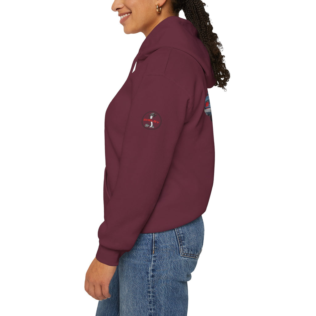 Classic Mustang Hoodie  Vintage Blue Pony Car Pullover