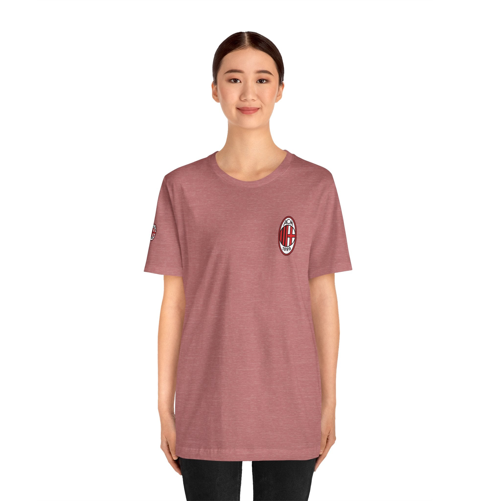 AC Milan Crest T-Shirt Minimal Soccer Tee with 'AC Milan' Back Print