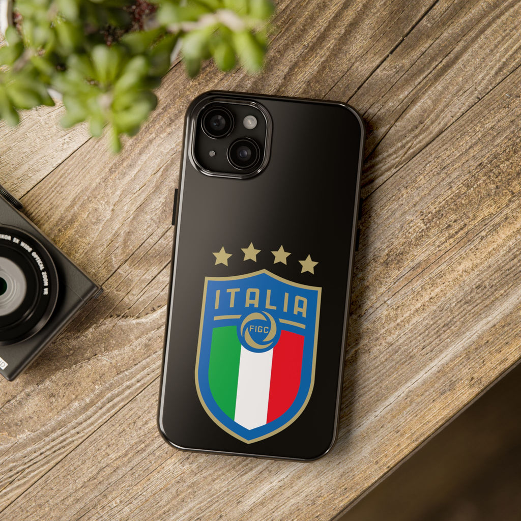 Italia Shield Tough Phone Case  Italian Flag Soccer Crest with Four Stars