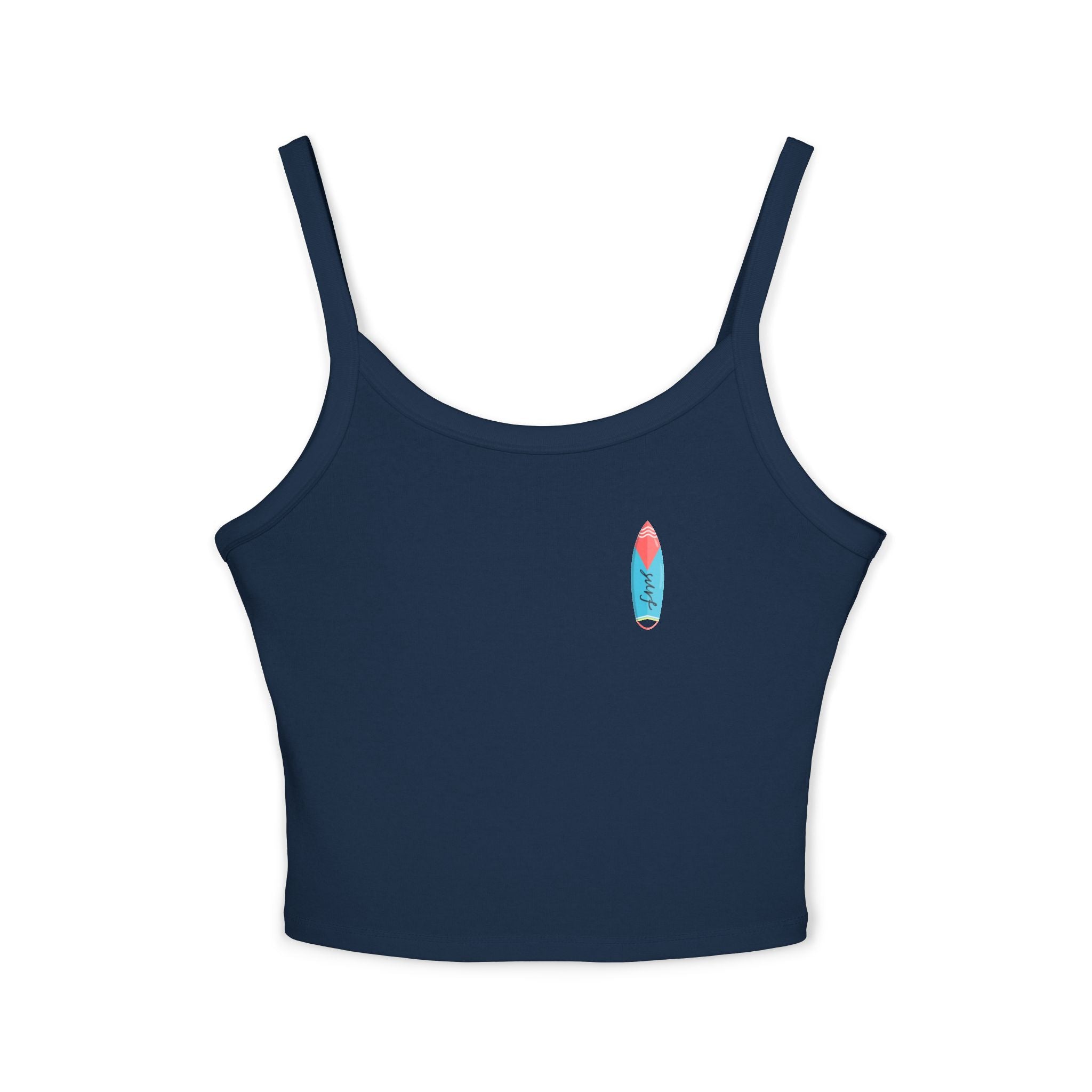 Surfing Woman Spaghetti Strap Tank Top  Woman Surfing on a Surfboard