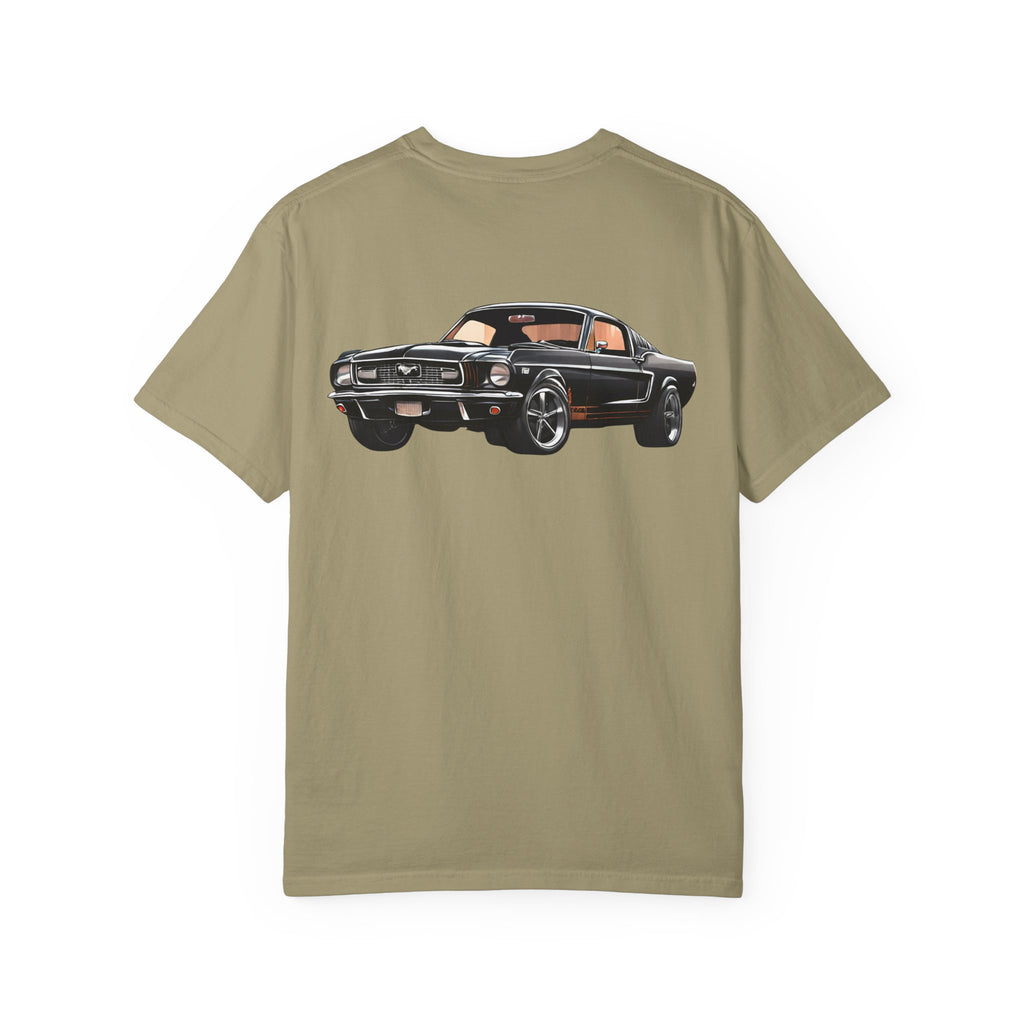 Classic Muscle Car T-Shirt | Vintage Black Mustang Illustration