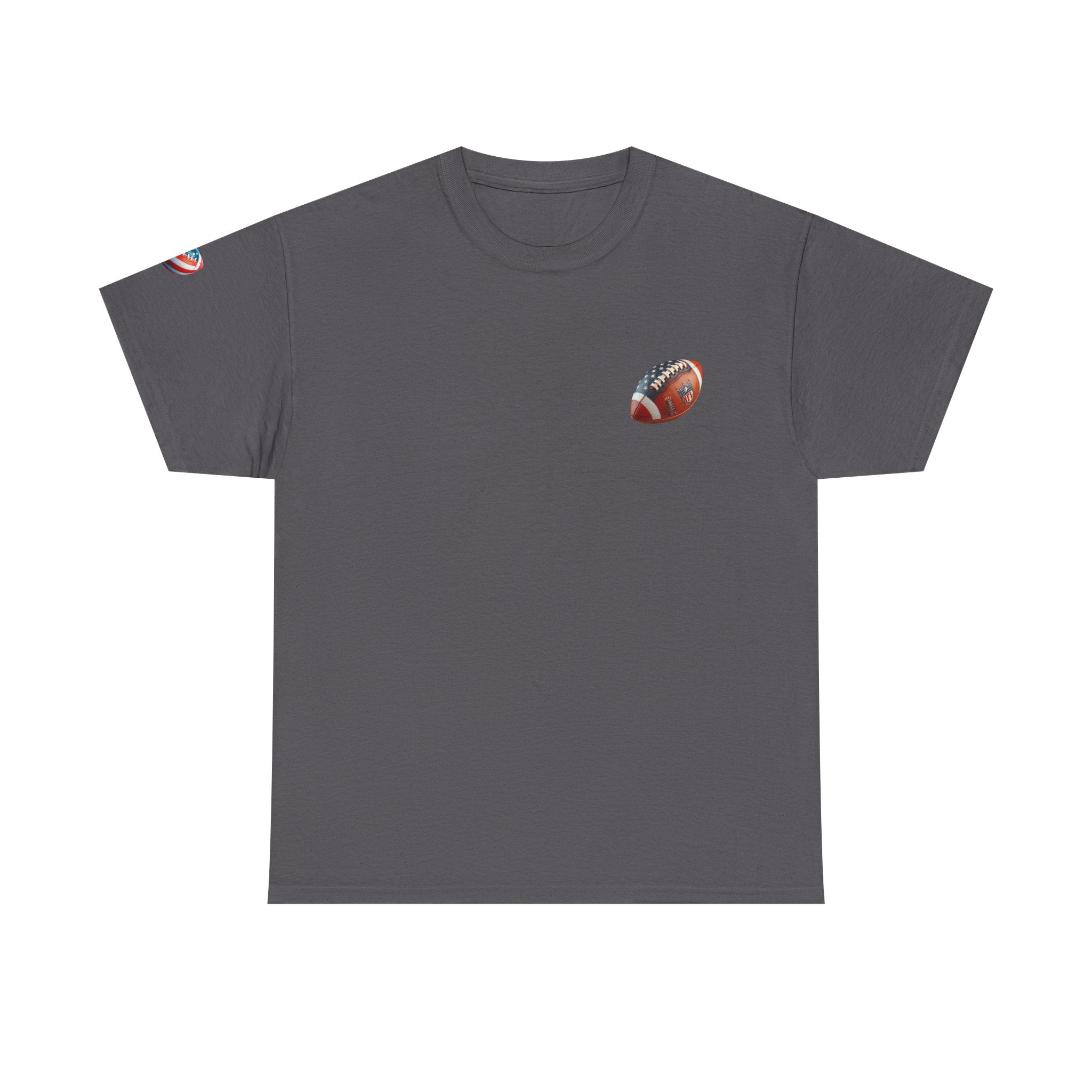 Skull Helmet Football Tee — Grunge Athletic Graphic T‑Shirt