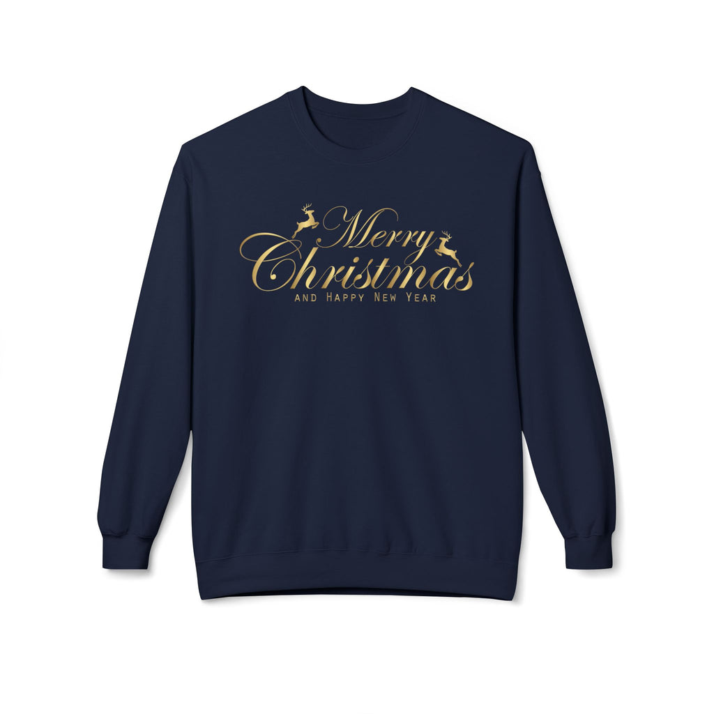 Merry Christmas gold script Sweatshirt Holiday Noel glitter lettering