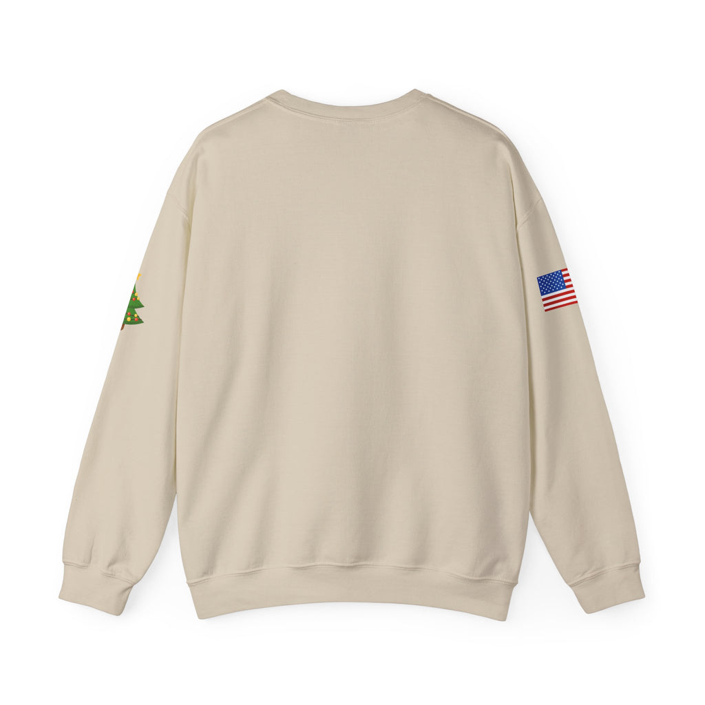 Merry Christmas Hanging Ornaments Sweatshirt Santa Reindeer Wreath Holiday