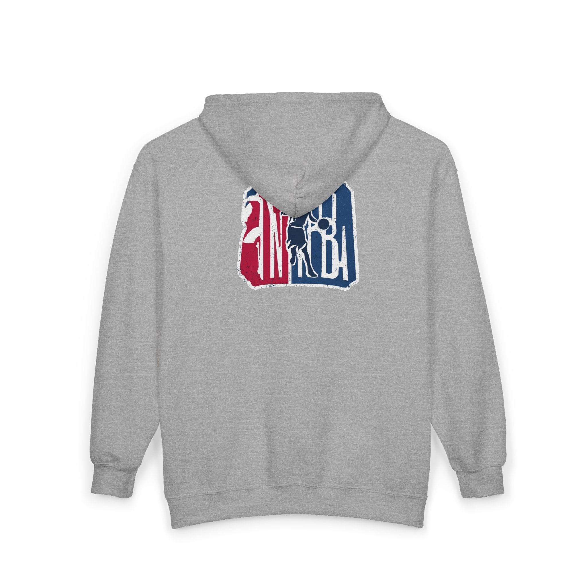 Distressed NBA Logo Hoodie | Full Zip Hooded Sweatshirt