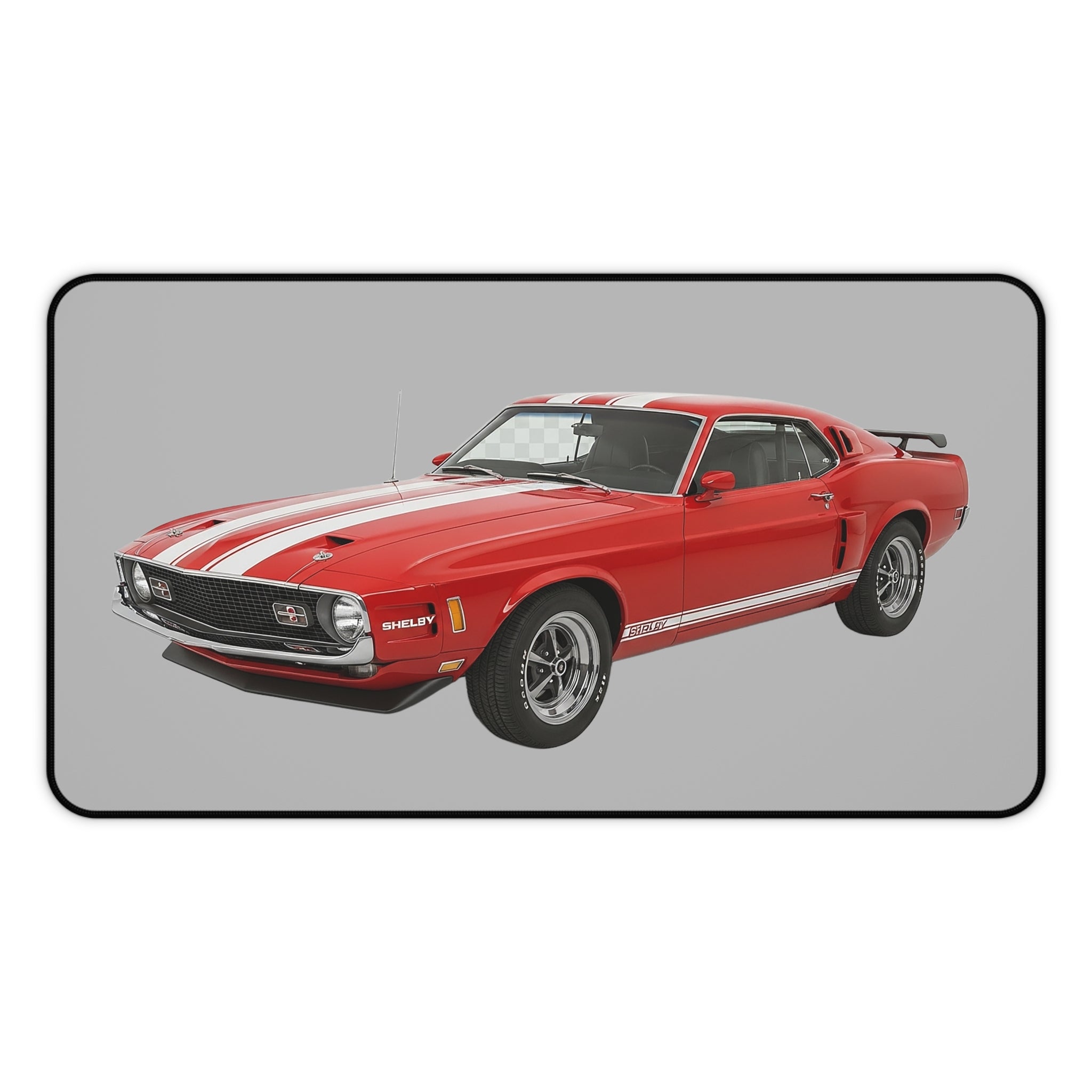 Classic Red Mustang Desk Mat — Vintage Muscle Car Mouse Pad