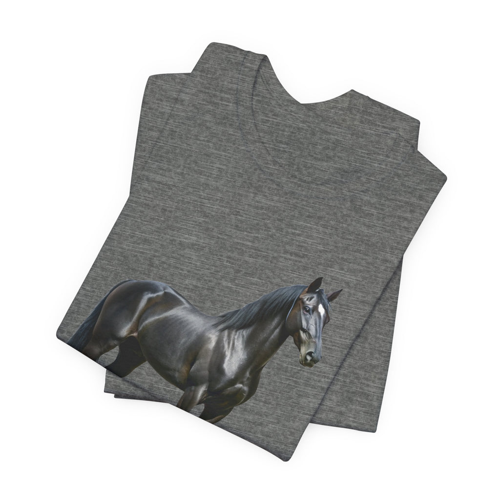 Black Mustang Horse and Classic Mustang Car Tee | Vintage Muscle Car Shirt