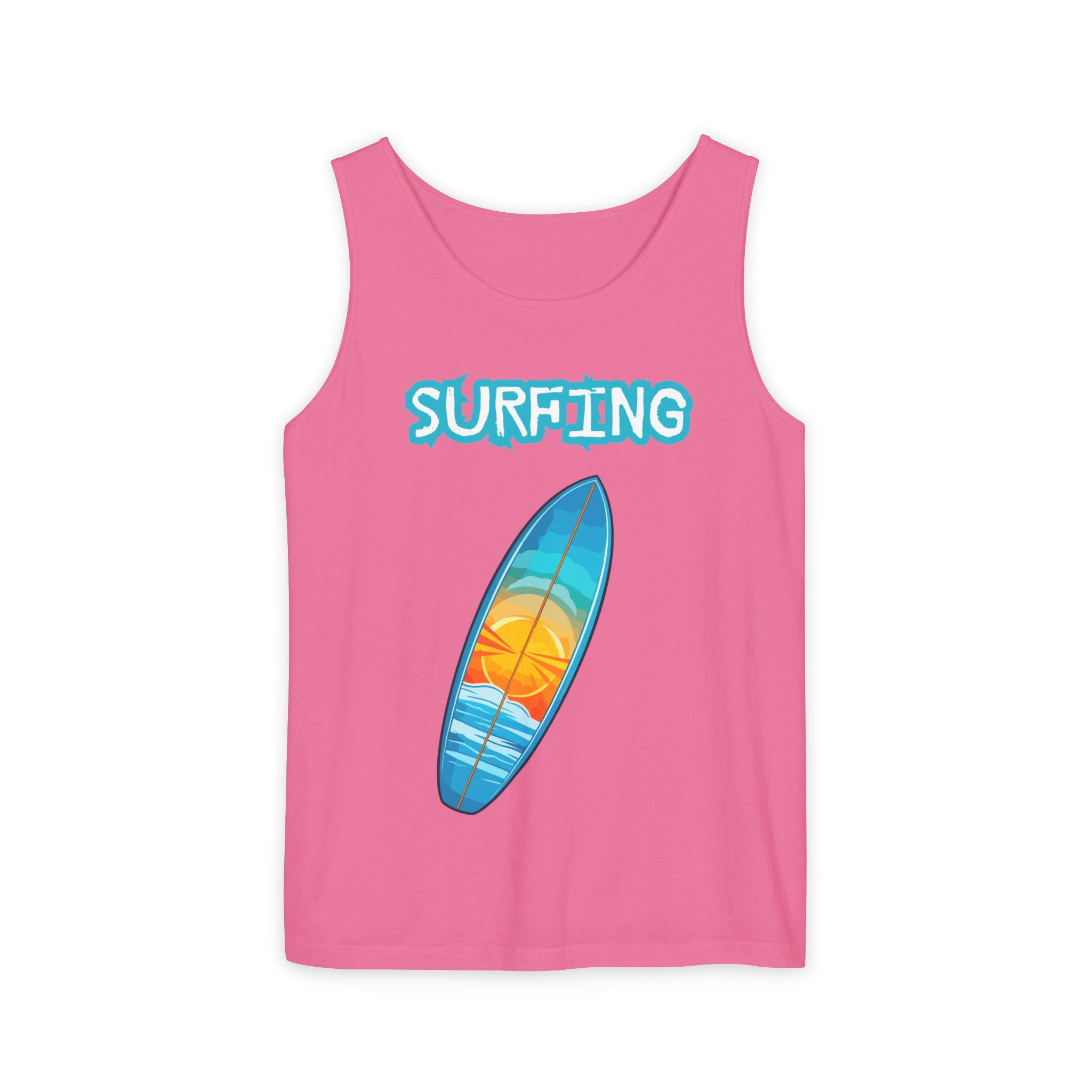 Surfing Tank Top  Sunset Surfboard Beach Tank for Surfers & Summer Lovers