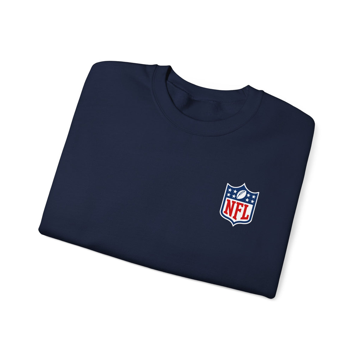 NFL Logo Crewneck Sweatshirt with American Flag Sleeve