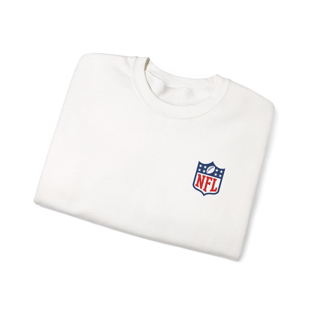 NFL Logo Crewneck Sweatshirt with American Flag Sleeve