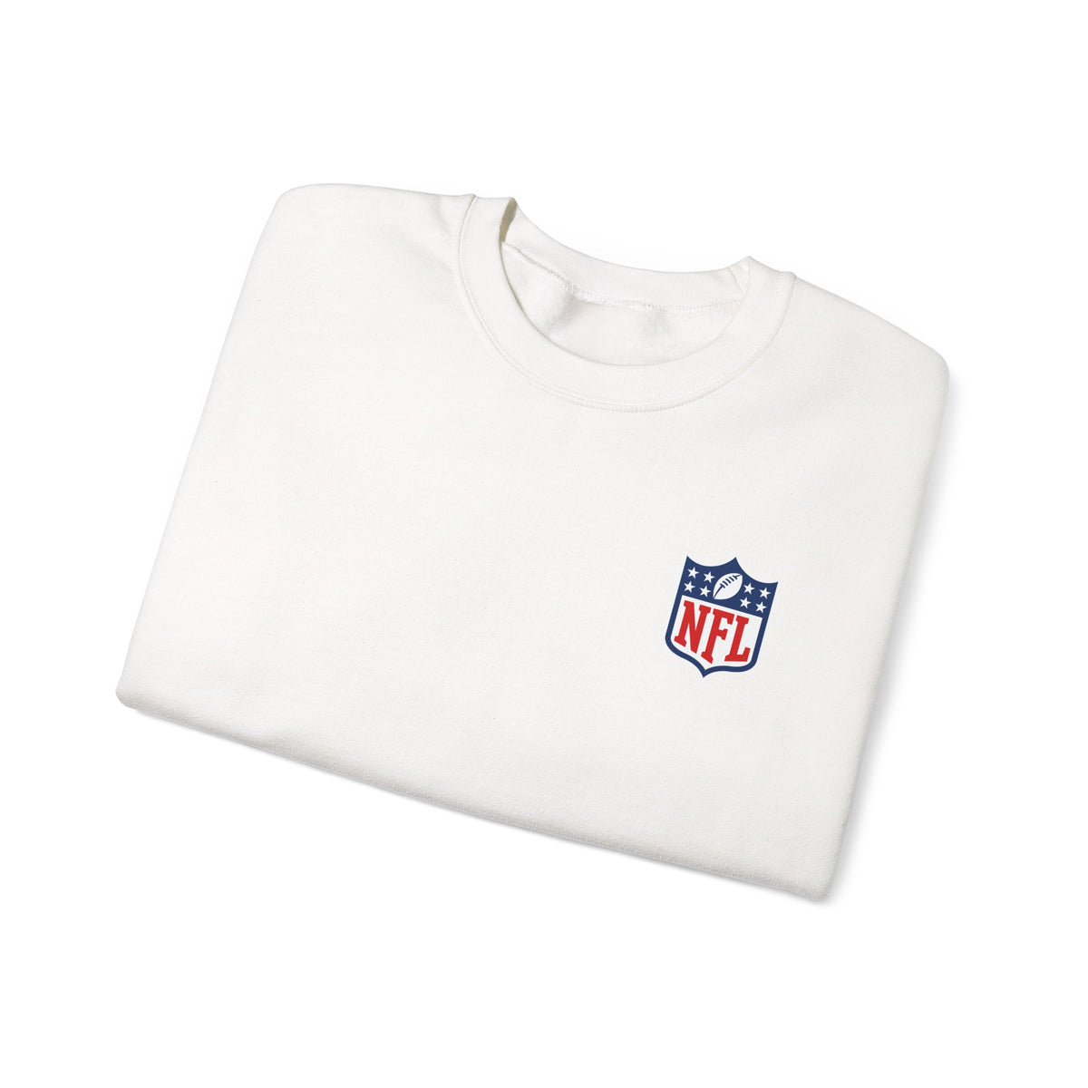 NFL Logo Crewneck Sweatshirt with American Flag Sleeve