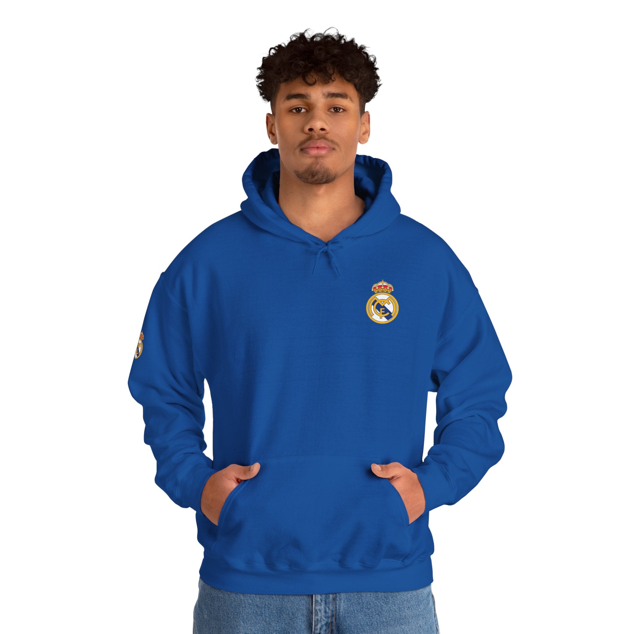 Real Madrid Crest Hoodie  Minimal White Soccer Pullover