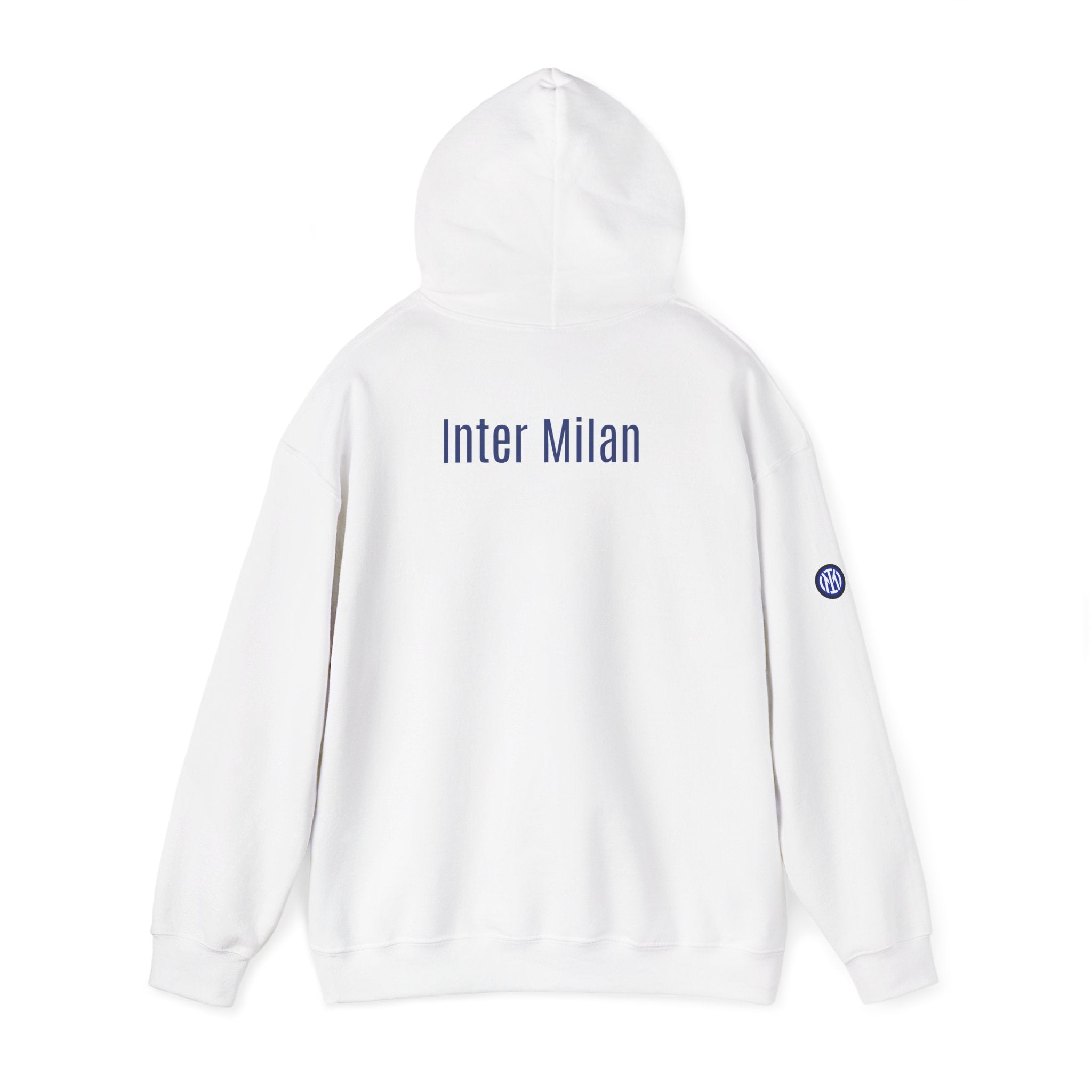 Inter Milan Logo Hoodie White Soccer Fan Pullover