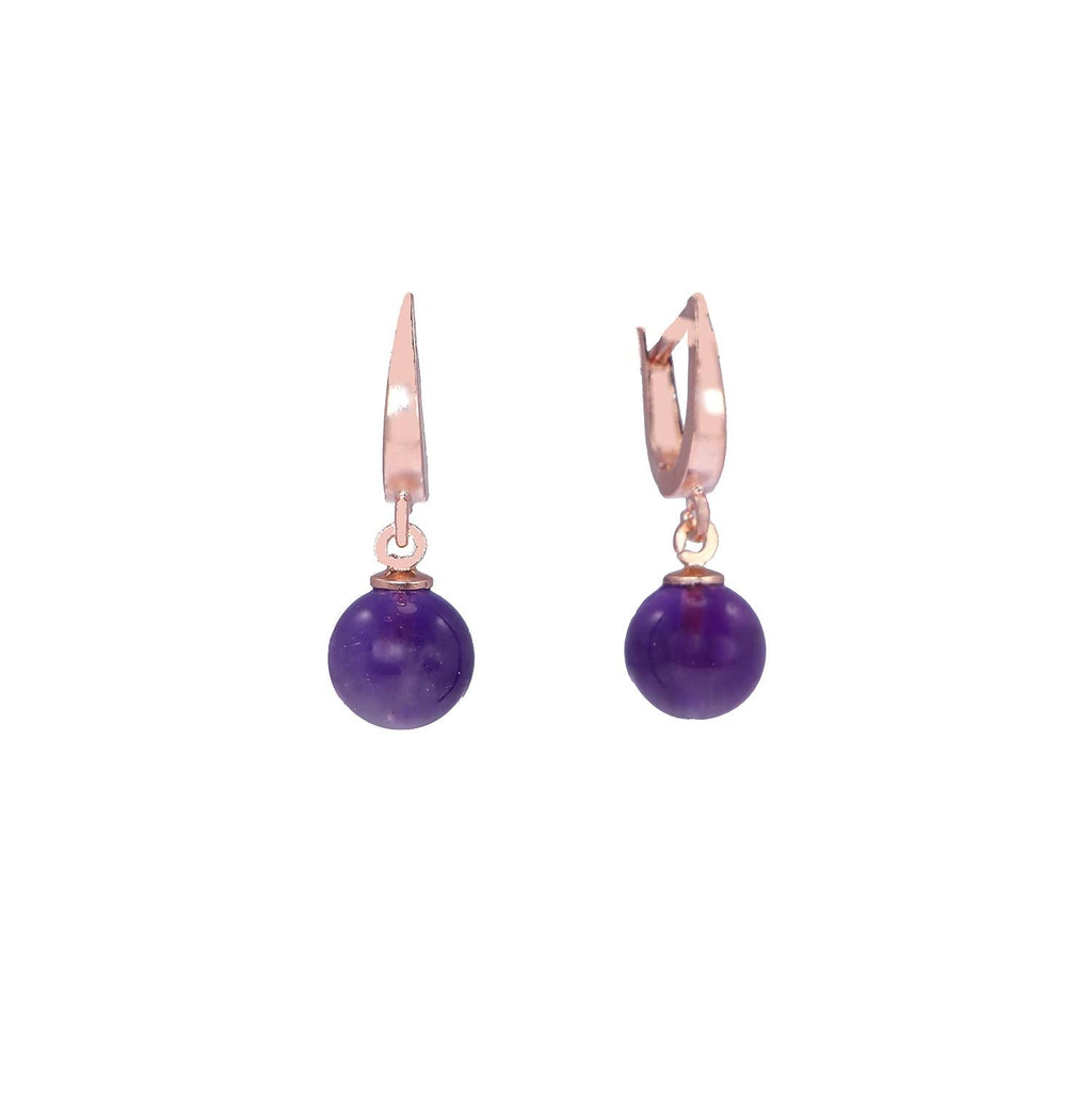 Amethyst natural stone 925 sterling silver earrings