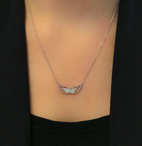 Angel silver pendant 925 sterling silver angel luck necklace