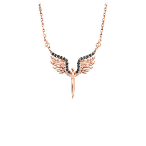 Angel silver necklace-925 sterling silver necklace