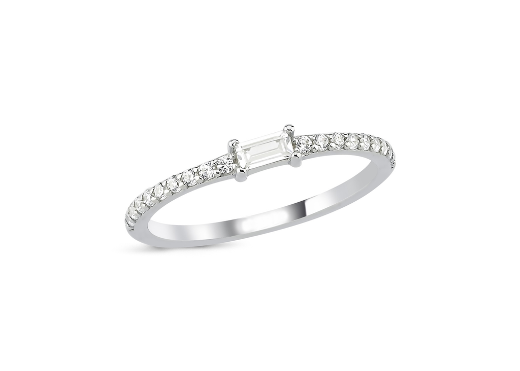 Baguette 925 Sterling Silver Women's Ring