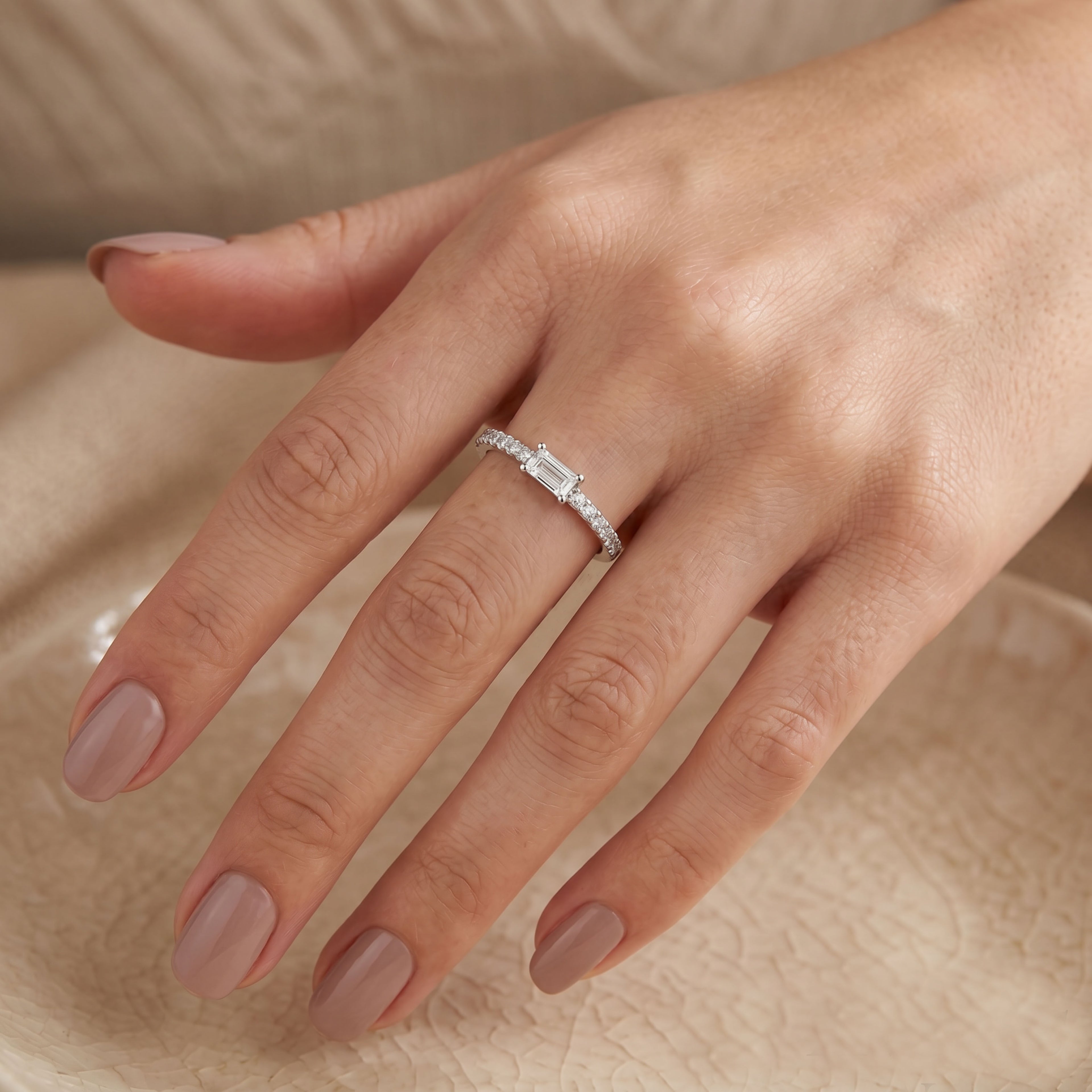 Baguette 925 Sterling Silver Women's Ring 456546457