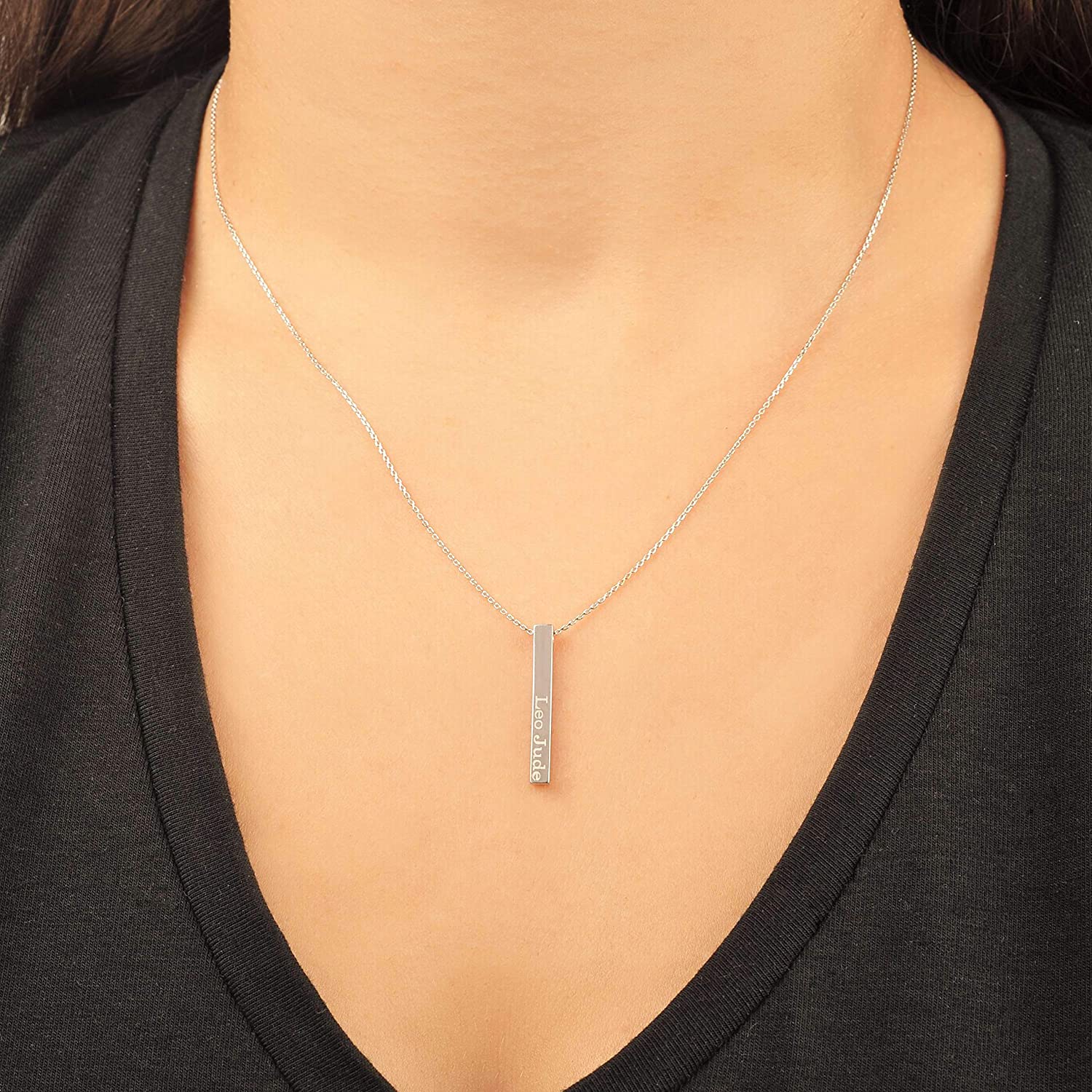 Bar necklace 925 sterling silver bar necklace