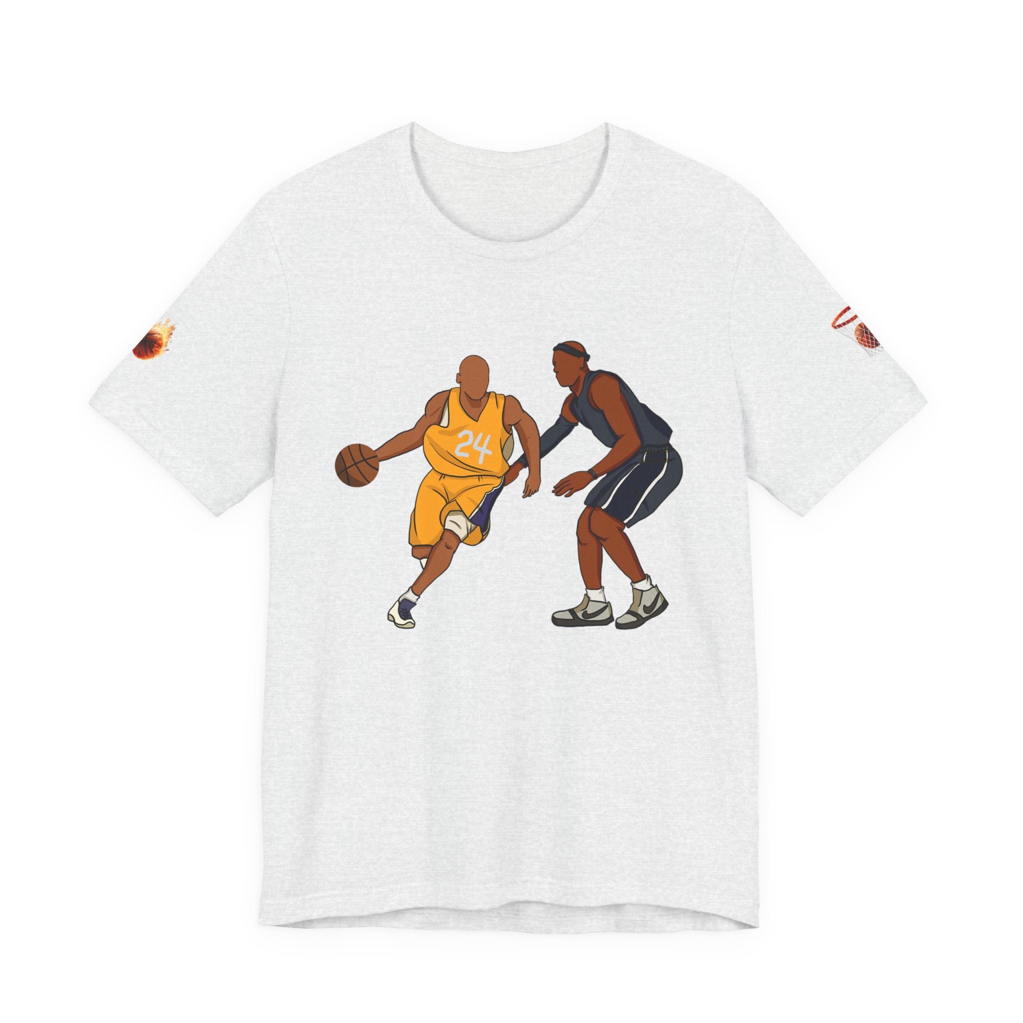 Basketball Players Tee Dribble Defender Court Illustration