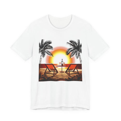 Beach Sunset with Palm Trees Tee Tropical Sunset T-Shirt
