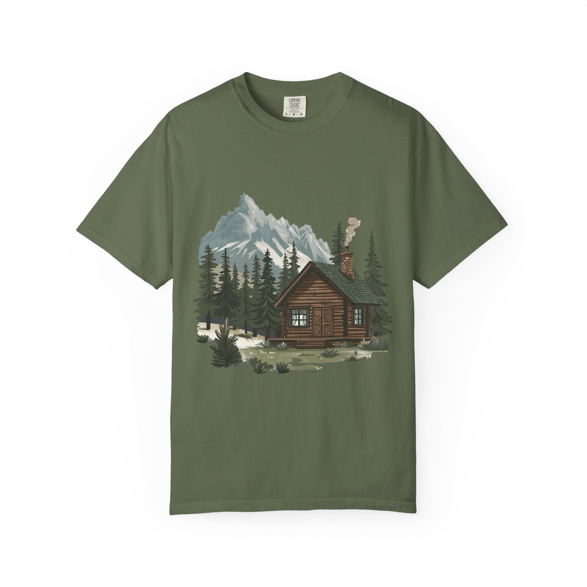 Cabin in Pines T-shirt Mountain Cabin Nature Landscape Tee