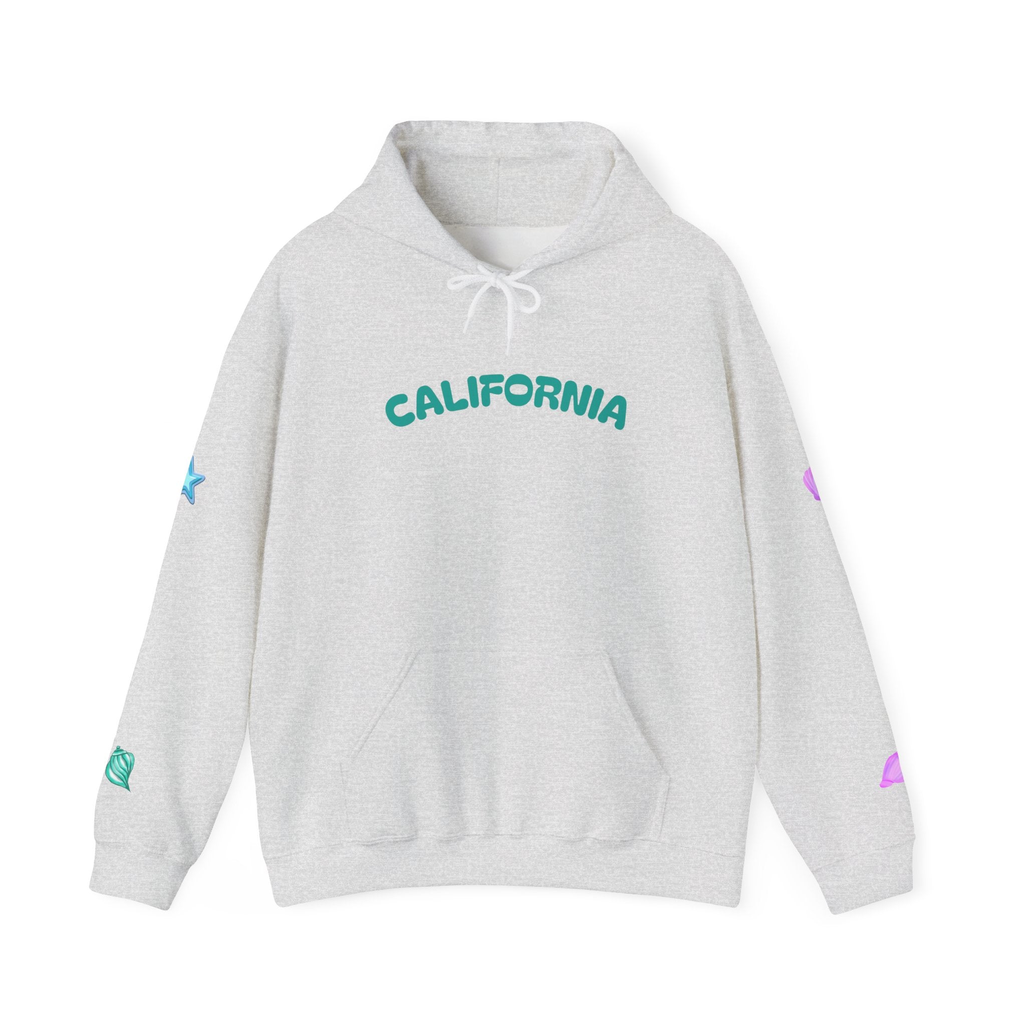 California Palm Tree Hoodie Beach Island Graphic, Sleeve Icons