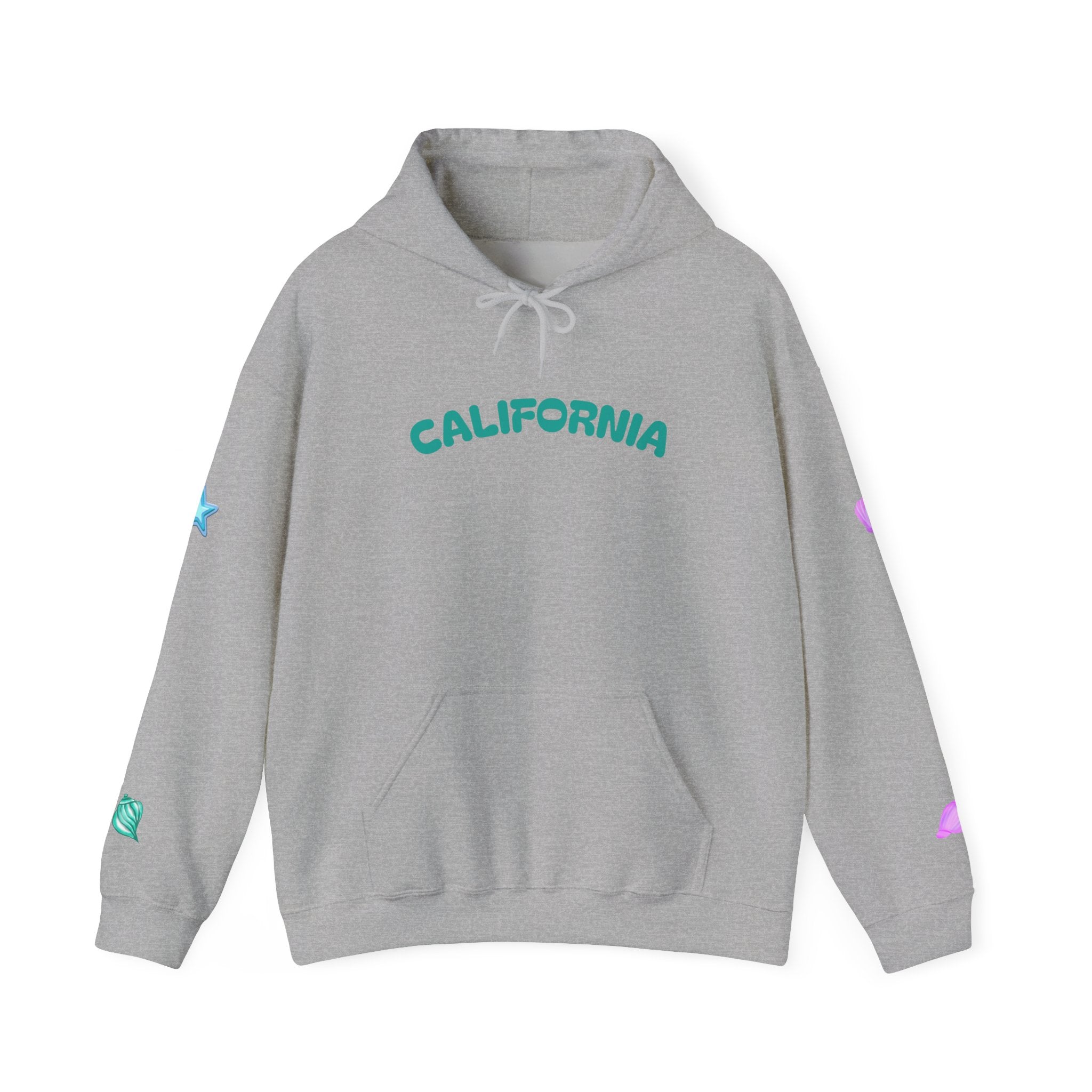 California Palm Tree Hoodie Beach Island Graphic, Sleeve Icons