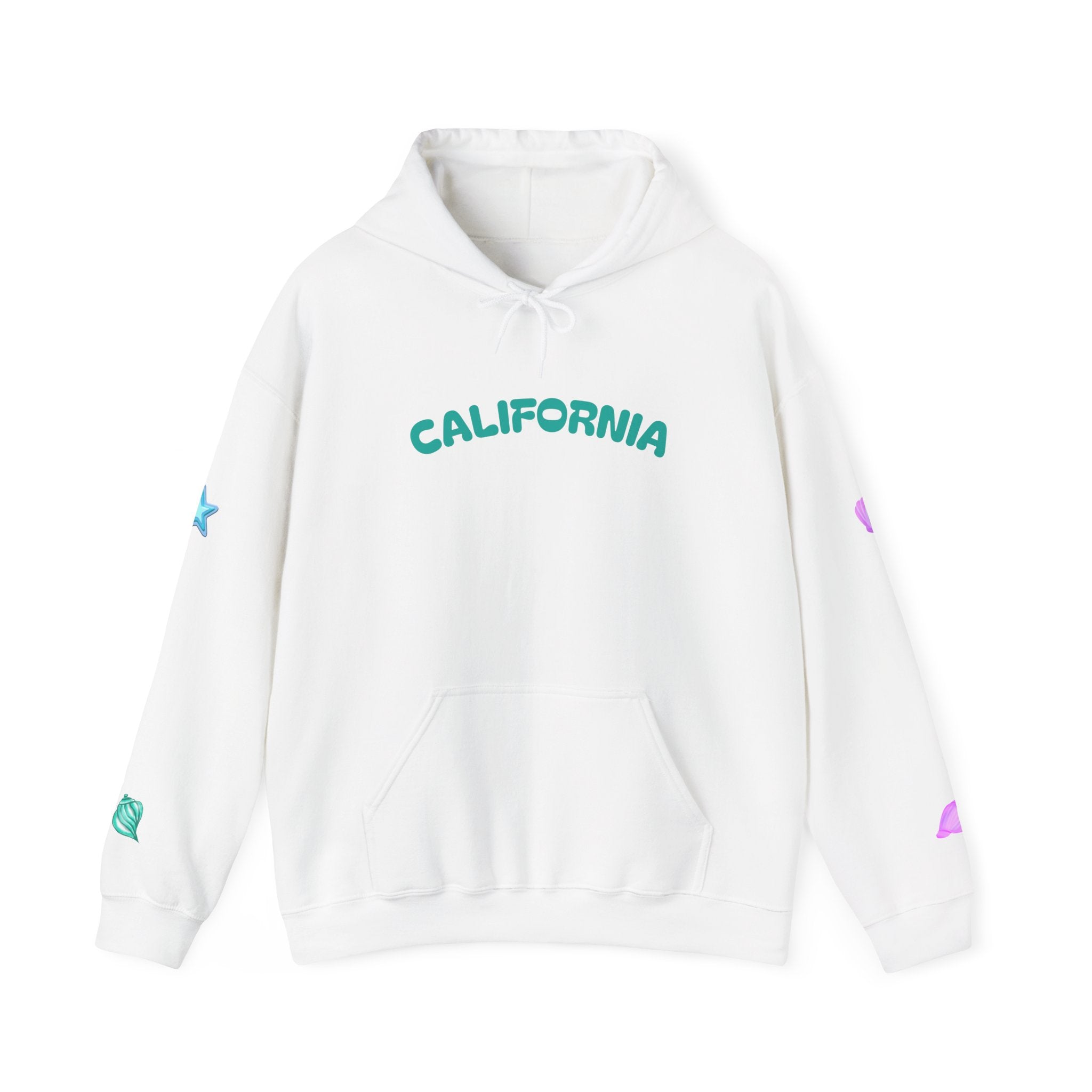 California Palm Tree Hoodie Beach Island Graphic, Sleeve Icons