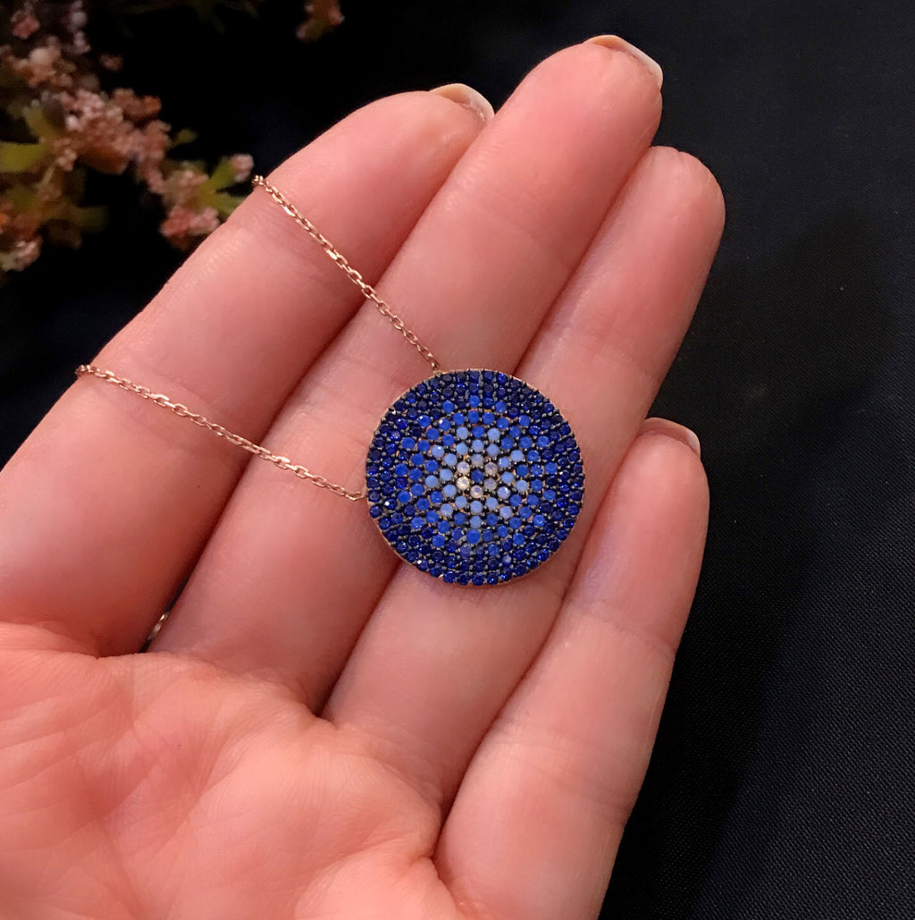 Colorful stone women's necklace 925 sterling silver necklace