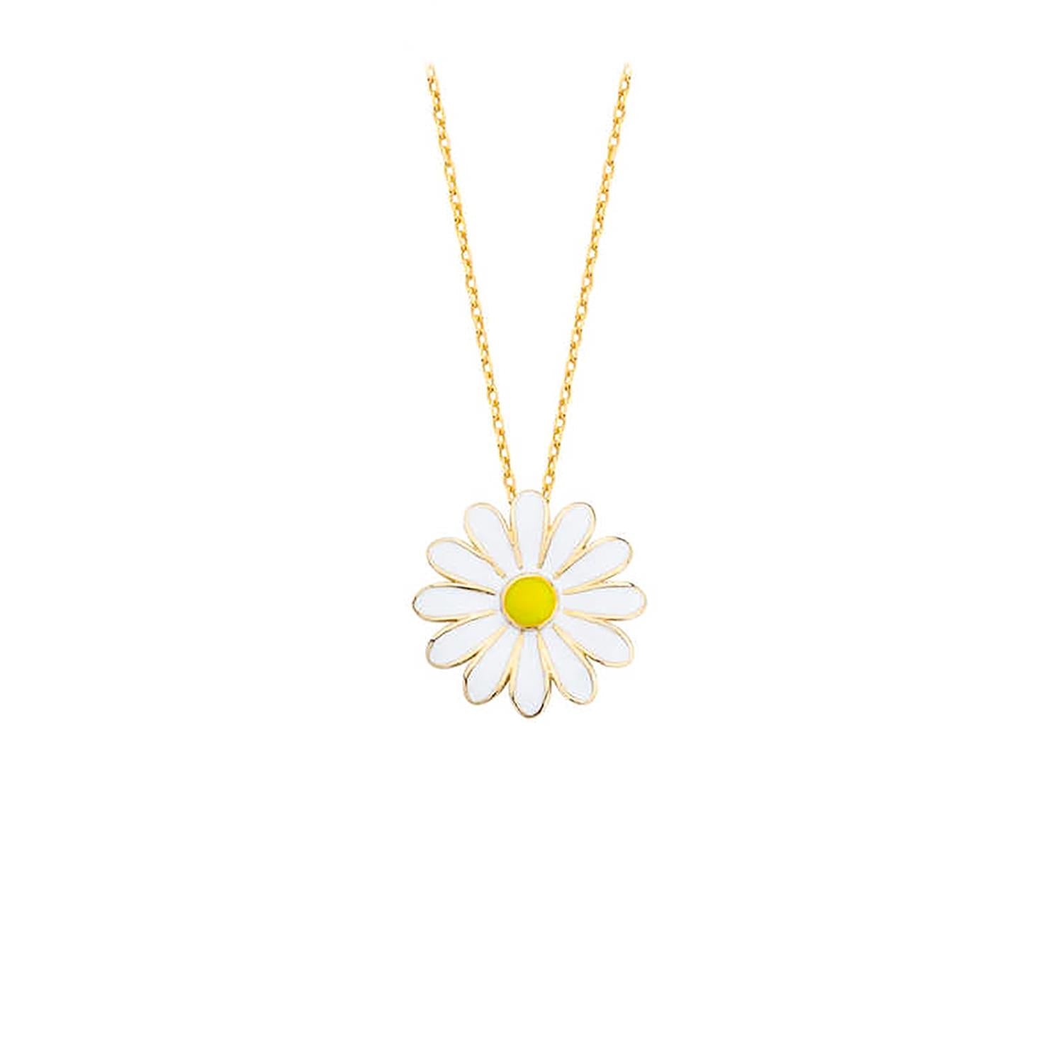 Daisy flower luck necklace 925 sterling silver daisy necklace