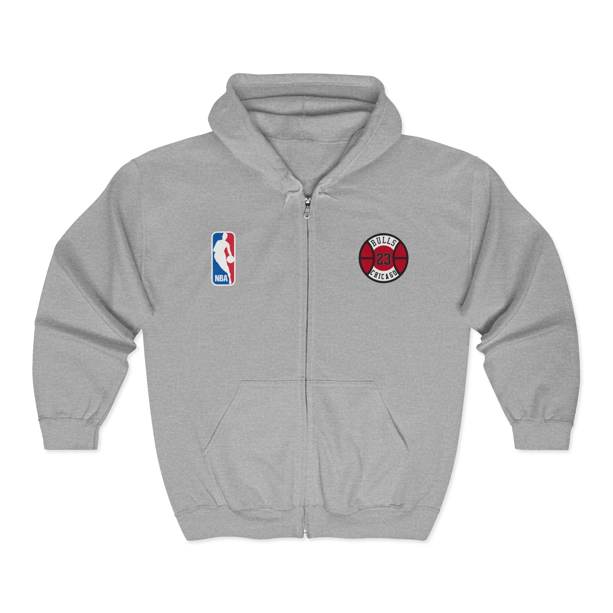 Distressed NBA Logo Hoodie | Full Zip Hooded Sweatshirt