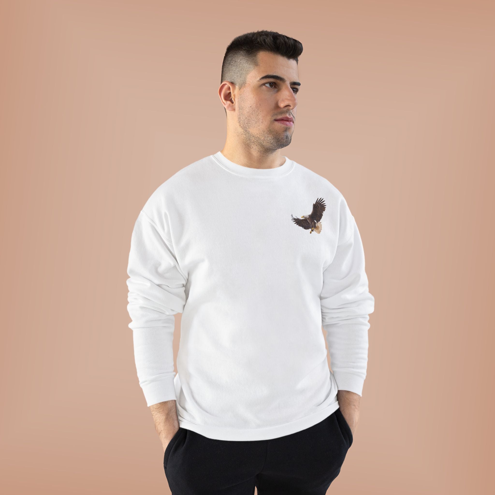 Eagle Logo Crewneck Sweatshirt  Patriotic EcoSmart Pullover