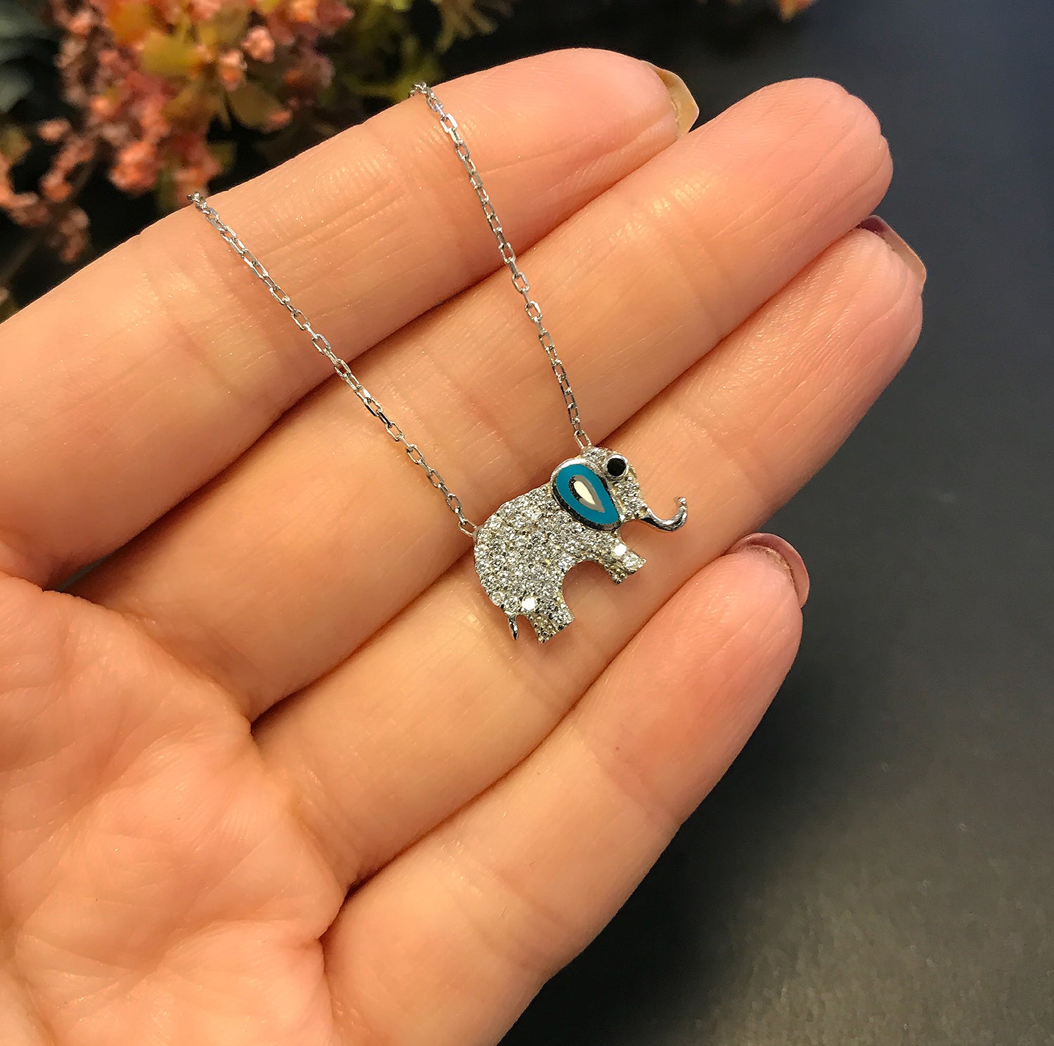Elephant necklace 925 sterling silver elephant necklace