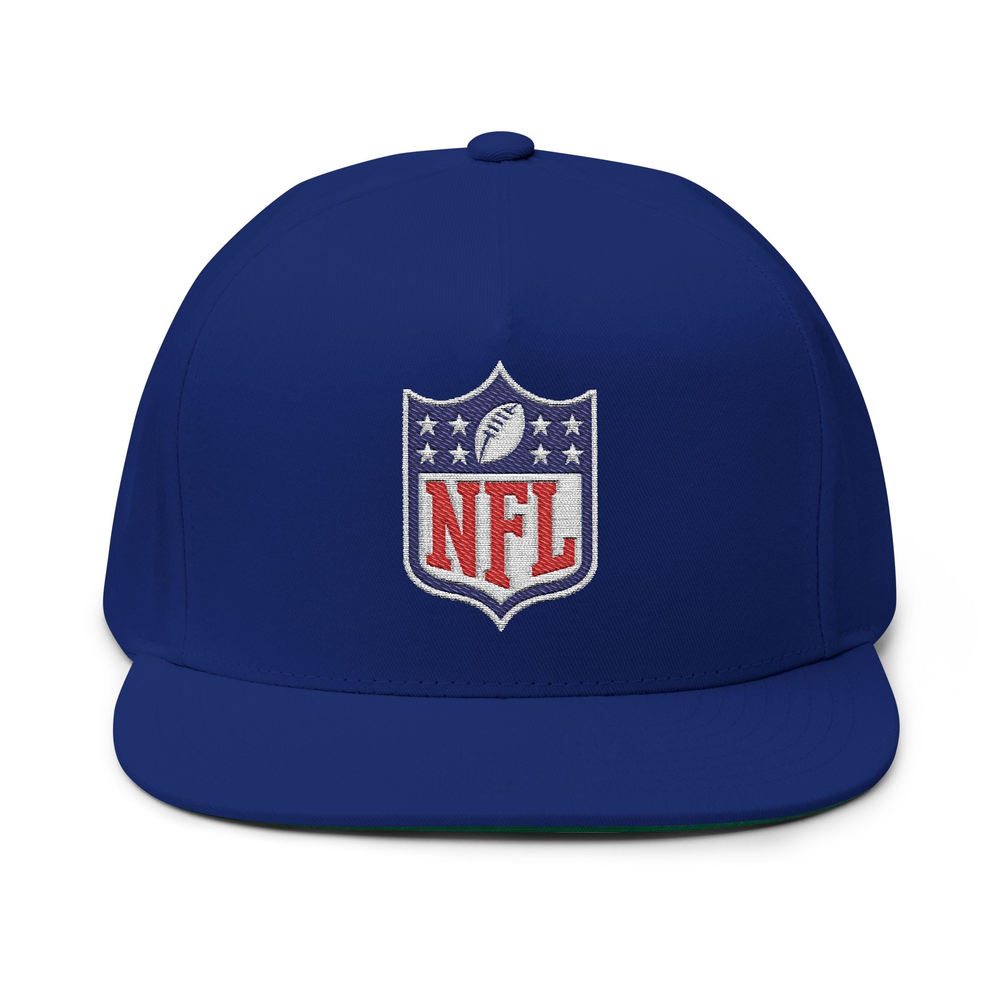 Embroidered NFL Shield Flat Bill Cap — Snapback Football Hat